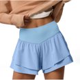 thumbnail image 1 of Besolor Womens Athletic Shorts Double Layers Ruffle High Waist Running Workout Tennis Shorts with Build in Shorts, 1 of 6