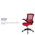 thumbnail image 2 of Mid-Back Red Mesh Swivel Ergonomic Task Office Chair with Flip-Up Arms, 2 of 9