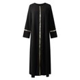 thumbnail image 4 of 2025 Robe d'Été pour Femmes à Couleur Unie, Manches Bouffantes, Col Rond, Maxi, Décontractée, Longueur Genou pour Femmes, Robe, 4 of 5