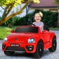 thumbnail image 4 of Patiojoy 12 Toddler Ride On Car Volkswagen Beetle Kids Electric Toy w/Remote Control Red, 4 of 7