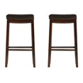thumbnail image 3 of Linon Claridge Ensemble de 2 Tabourets de Bar en Bois Sièges en Similicuir Bruns Finition Brune, 3 of 12