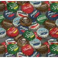 thumbnail image 5 of oneOone Coton Popeline Sergé Brun Tissu Rétro Bouteille Soda Cap Robe Tissu Tissu Imprimé par la Cour 56 Pouces Large-Ta, 5 of 5
