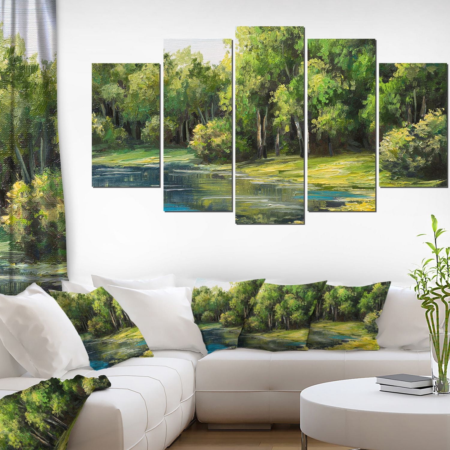 Impression sur toile « Summer Day Lake In Forest » Design Art