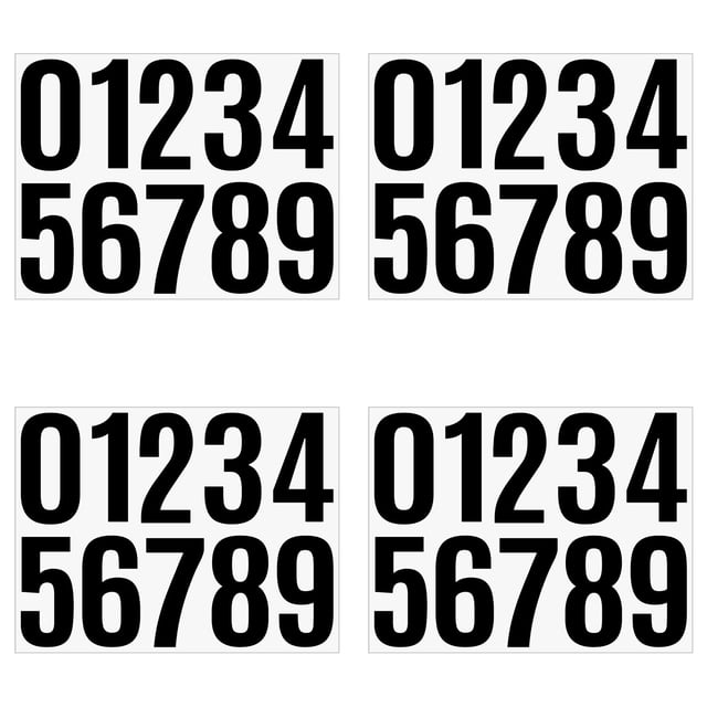 4 Inch Large Size Number Stickers, 4 Sheet Self Adhesive House Numbers for Mailbox, Trash Cans - Waterproof Vinyl Numbers Sticker, for Easy Backing Peeling, Bold and Easy-to-Read House Number Labels