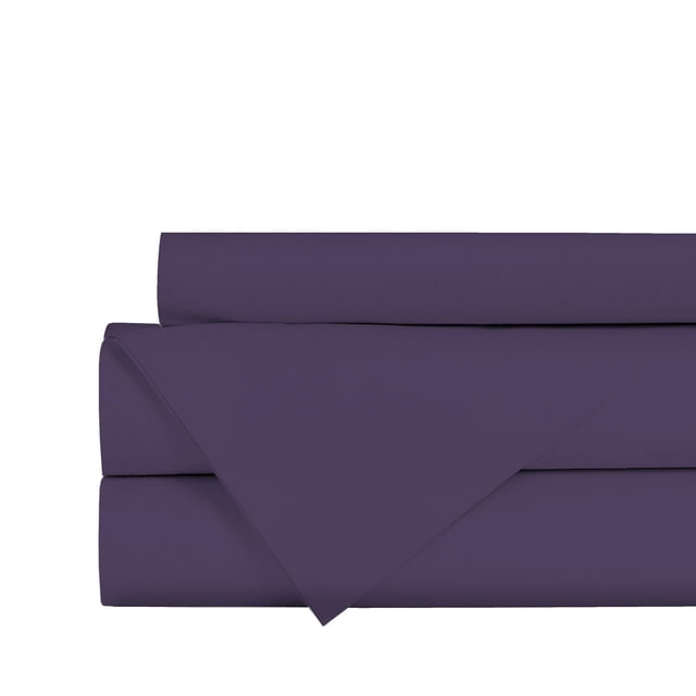 Johnson Home Ensemble de Draps en Bambou 450 Fils, Violet Foncé, Plié avec un Coin Rabattable pour Révéler un Tissu de Bambou Lisse et Respirant, Réputé pour Sa Douceur, Sa Durabilité et Sa Régulation de la Température, Idéal pour une Literie Écoresponsable.