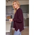 thumbnail image 3 of ORUYROP Women's Crewneck Batwing Long Sleeve Sweater 2023 Fall Oversized Ribbed Knit Side Slit Pullover Top, 3 of 7