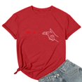 thumbnail image 4 of LUOGENLI T-shirts pour Femme pour Femmes T-Shirt à Col Rond à Manches Courtes Imprimé pour la Journée du Couple Tee T-shirts T-shirts pour Femmes Grande Taille Saint-Valentin T-shirts pour Femmes T-shirts Graphiques Pâques Rouge TTG, 4 of 4