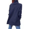thumbnail image 3 of KIHOUT Spring Winter Womens Tops Fashion Casual Solid Color Split Fork Knitted Sweater Long Sleeve Turtleneck Tops, 3 of 6