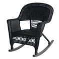 thumbnail image 3 of Jeco Wicker Rocker Chair in Black with Tan Cushion (Set of 2), 3 of 7