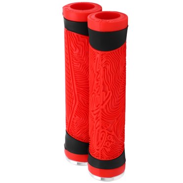 Bike Handle Silicone Grips Flat, Bicycle Handle Bar Grip Cover Practical To Use Lightweight For Cycling For Bicycle For Family Red