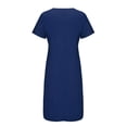 thumbnail image 4 of Robes d'Invitée de Mariage d'Été pour Femmes 2023 Mode Femmes Été Imprimé Décontracté Col en V Bouton Manches Courtes Vacances Poches Robe Décontractée Robes d'Été pour Femmes en Liquidation, 4 of 5
