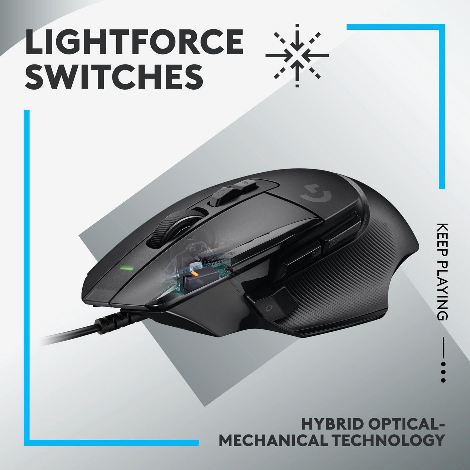 Logitech G502 X Wired Gaming Mouse - LIGHTFORCE hybrid optical
