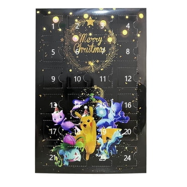 Calendrier de l'Avent de Noël Poke-Men 2024 - 24 Boîtes Surprises de Noël à l'Aveugle avec des Figurines d'Action Aléatoires Différentes, Cadeaux Calendrier Compte à Rebours de Noël 24 Jours