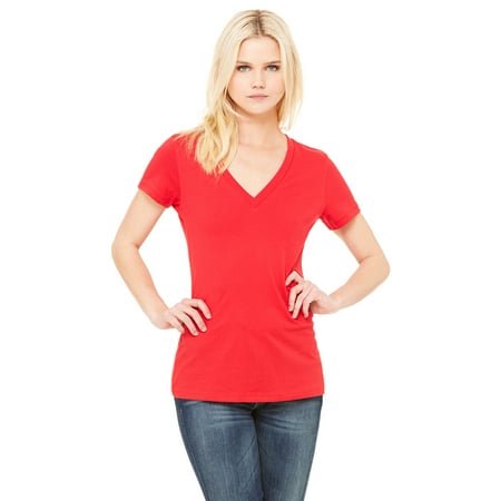 Bella + Canvas Ladies' Jersey Short-Sleeve Deep V-Neck T-Shirt