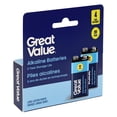 thumbnail image 2 of Great Value 9V 6LR61 Alkaline Batteries 4 Pack, 2 of 4