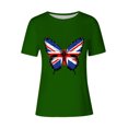thumbnail image 4 of Pisexur Hauts pour Femmes Tendance, Hauts de Sortie pour Femmes, Pull Décontracté à Manches Courtes Imprimé Col Rond Vert, 3TG, 4 of 4