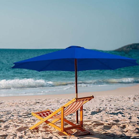 Dvkptbk 6.6ft Beach Umbrella for Sand, Outdoor Portable Beach Umbrella Replacement Top Suit 8 Ribs and Sun Shade for Beach Patio Garden Pool Backyard