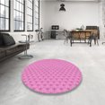 thumbnail image 4 of Ahgly Tapis Rond Lavable en Machine Intérieur Transitionnel Violet Violet, 3 Pieds Rond, 4 of 7