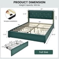 thumbnail image 3 of Gymax Full Upholstered Bed Frame with 4 Storage Drawers Headboard Green, 3 of 9