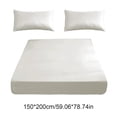 thumbnail image 3 of Uscallm Double Bed Fitted Sheet Set Non-Slip Mattress Cover All Inclusive Protection Soft Polyester Fiber 200x150cm 78.74x59in Bedding Includes Fitted Sheet and 2 Pillowcases, 3 of 6