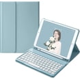 thumbnail image 1 of iPad Keyboard Case for iPad 6th Gen 2018, iPad 5th Gen 2017, iPad Pro 9.7, iPad Air 2, iPad Air 1, Soft Back Cover with Pencil Holder & Magnetically Detachable Wireless Bluetooth Keyboard, Blue, 1 of 8