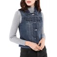 thumbnail image 4 of INSPIRE CHIC Women's Denim Vest Sleeveless Button Washed Jacket Blue S, 4 of 7