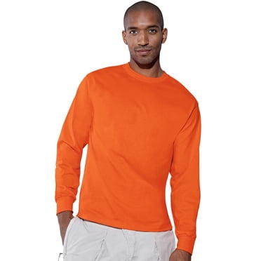 Hanes T-Shirt à Manches Longues pour Hommes Sans Étiquette - Meilleur Vendeur, m, Orange