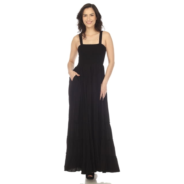 White Mark Robe Maxi à Volants Froncée pour Femme
