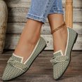 thumbnail image 3 of Womens Classic Knit Dress Shoes Ladies Spring Fall Mesh Pointed Toe Low Heel Slip on Ballet Flats Walking Oxfords Loafers, 3 of 9