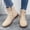 Beige, variant on Amzcrzy Ankle Boots for Women Women's Heel Low Heel Round-Toe Boots Metal Leather Belt Buckle Side Zipper Short Boots Womens Booties Women's Boots Booties for Women Boots for Women Womens Boots