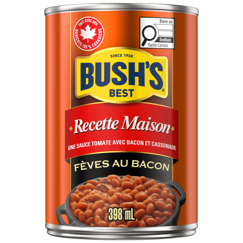 BUSH'S® Fèves au Four Recette Maison Sauce Acidulée avec Bacon et Cassonade