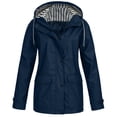 thumbnail image 1 of Kcodviy Womens Rain Jacket with Jackets for Women Impermeable Hood Lightweight Long Sleeve Windbreaker Womens Jacket Windbreaker Zip Up Drawstring Windbreakers for Teen Raincoat with Pockets, 1 of 7