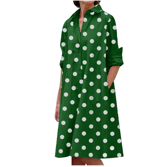 CEHVOM Robes Mi-Longues à Imprimé pour Femmes Robes à Manches Soldes