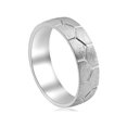 thumbnail image 2 of Bague de Mariage pour Homme en Or Blanc 14 K Faite à la Main, Brossée, Alliance, 2 of 4