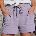 thumbnail image 2 of Womens Plus Size Shorts Tie Dye Boho Ruffle Short Pant Slacks Elastic Waisted Summer Vacation Wide Leg Pants Short, 2 of 5