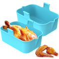 thumbnail image 3 of 2Pcs Air Fryer Silicone Pot with Handle Reusable Air Fryer Liner Heat Resistant Air Fryer Silicone Basket Rectangle Baking Pan Air Fryer Accessories Liners for Double Basket Air Fryer Ove, 3 of 11