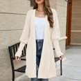 thumbnail image 4 of CEHVOM Women's Solid Color Cardigan Bandage Recreational Long Sleeve Tops Clearance, 4 of 4