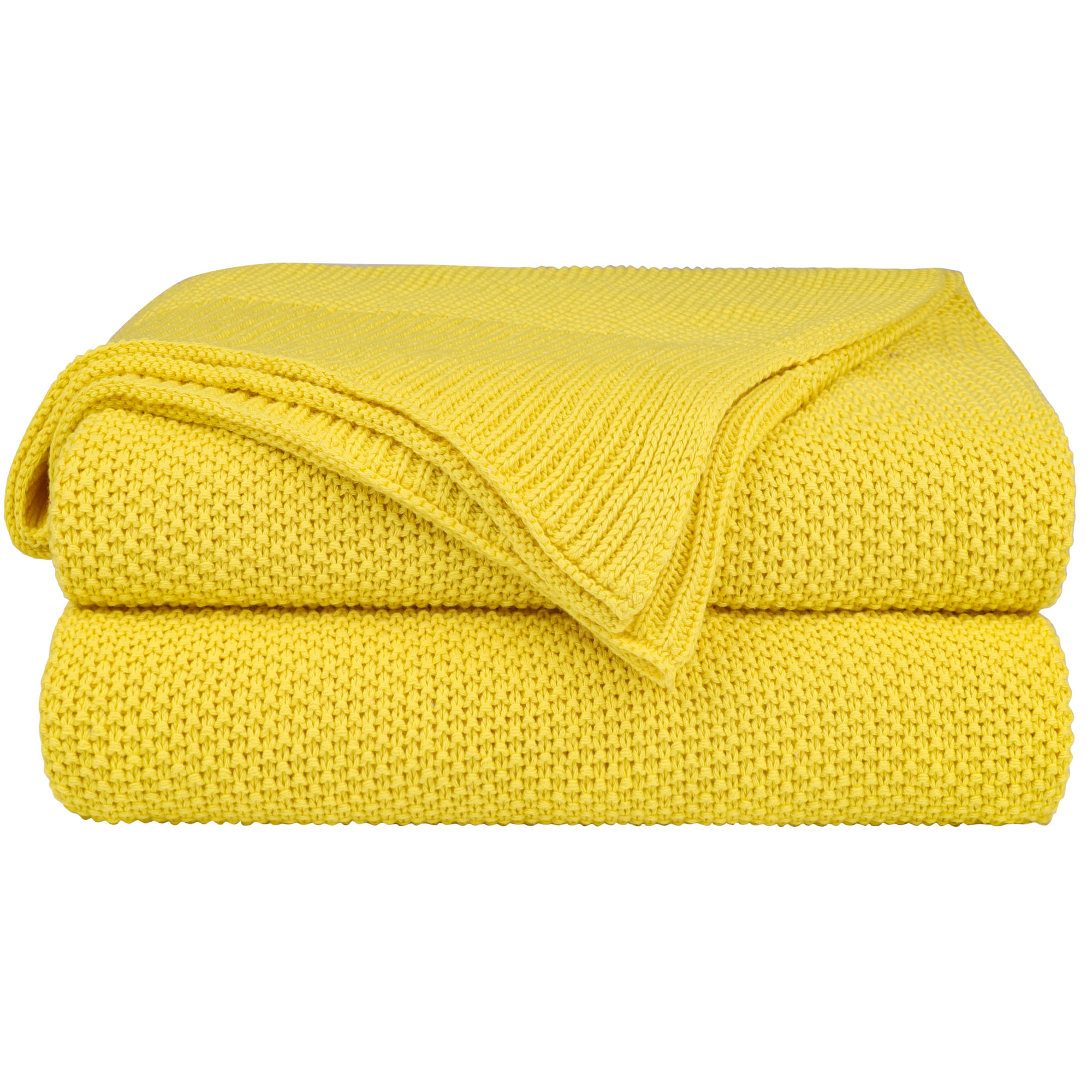 Unique Bargains 100% Cotton Soft Knitted Throw Solid Blanket for Couch Sofa Bedroom