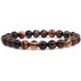 thumbnail image 1 of Bracelet Extensible en Perles Rondes 8 mm en Agate Rêve Brune Pierre Précieuse 7 Pouces, 1 of 2
