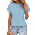 thumbnail image 1 of Yuyuzo Womens Workout Tops Short Sleeve Yoga Running Cropped Basic Tees Crewneck Athletic Tight T Shirts, 1 of 6