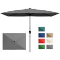 thumbnail image 1 of Garvee 10' x 6.5' Rectangular Patio Umbrella with Crank & Push Button Tilt, 6 Sturdy Ribs, Gray, 1 of 7