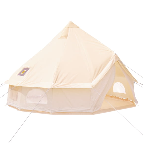 VEVOR Yourte 9,84 Pi / 3 m, Tente Cloche en Toile de Coton avec Paroi, Veste de Poêle, Tente de Glamping Imperméable, Tente Cloche pour Camping Familial, Chasse en Plein Air en 4 Saisons