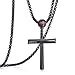thumbnail image 3 of Rehoboth Collier Pendentif Croix en Acier Inoxydable Batte de Baseball Noire pour Femmes Hommes avec Chaîne Réglable 20+2 Pouces, 3 of 4