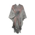 thumbnail image 2 of Hauts de Mode pour Femmes Mode Automne Hiver Contrastant Boule Rayée Cape à Franges Châle Hauts Vêtements d'Hiver pour Femmes, 2 of 6