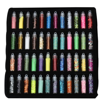 Décoration pour Moule en Silicone Époxy UV, Paillettes Holographiques Épaisses, Matériau PET Non Toxique, 48 Bouteilles/boîte, Idéal pour l'Artisanat et la Décoration, Paillettes d'Ongles Iridescentes pour Créations Artistiques