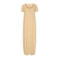thumbnail image 3 of fatyb Robes Maxi pour Femmes Col Rond Manches Courtes Robes Décontractées Robes T-Shirt Amples pour Femmes P-5TG, 3 of 6