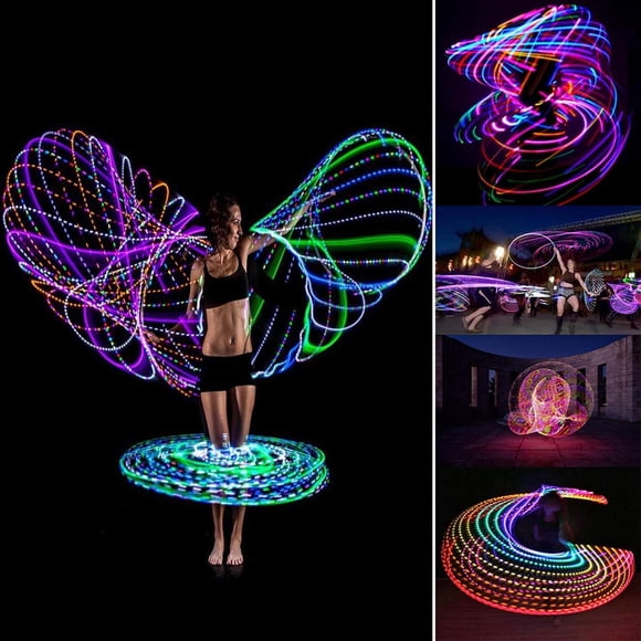 Dancing Hoop, LED Hoop 10 Different Colors Safe Metal Button Control for Performance
