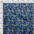 thumbnail image 3 of oneOone Viscose Tissu Bleu Robe Rétro Floral Tissu Imprimé Tissu par la Cour 42 Pouces de Large, 3 of 5