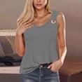 thumbnail image 1 of QUINDOS Womens Tops Gray Ribbed Summer Solid Color Camisole Sleeveless T-shirt Loose Tank Tops Womens Tank Tops, 1 of 4