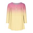 thumbnail image 4 of Pisexur Womens Plus Size Sweatshirt Gradients 3/4 Length Sleeve Tops Fall V-Neck Blouses Spring Ruffle Sleeve Tunic T-Shirts Dressy Casual, 4 of 4